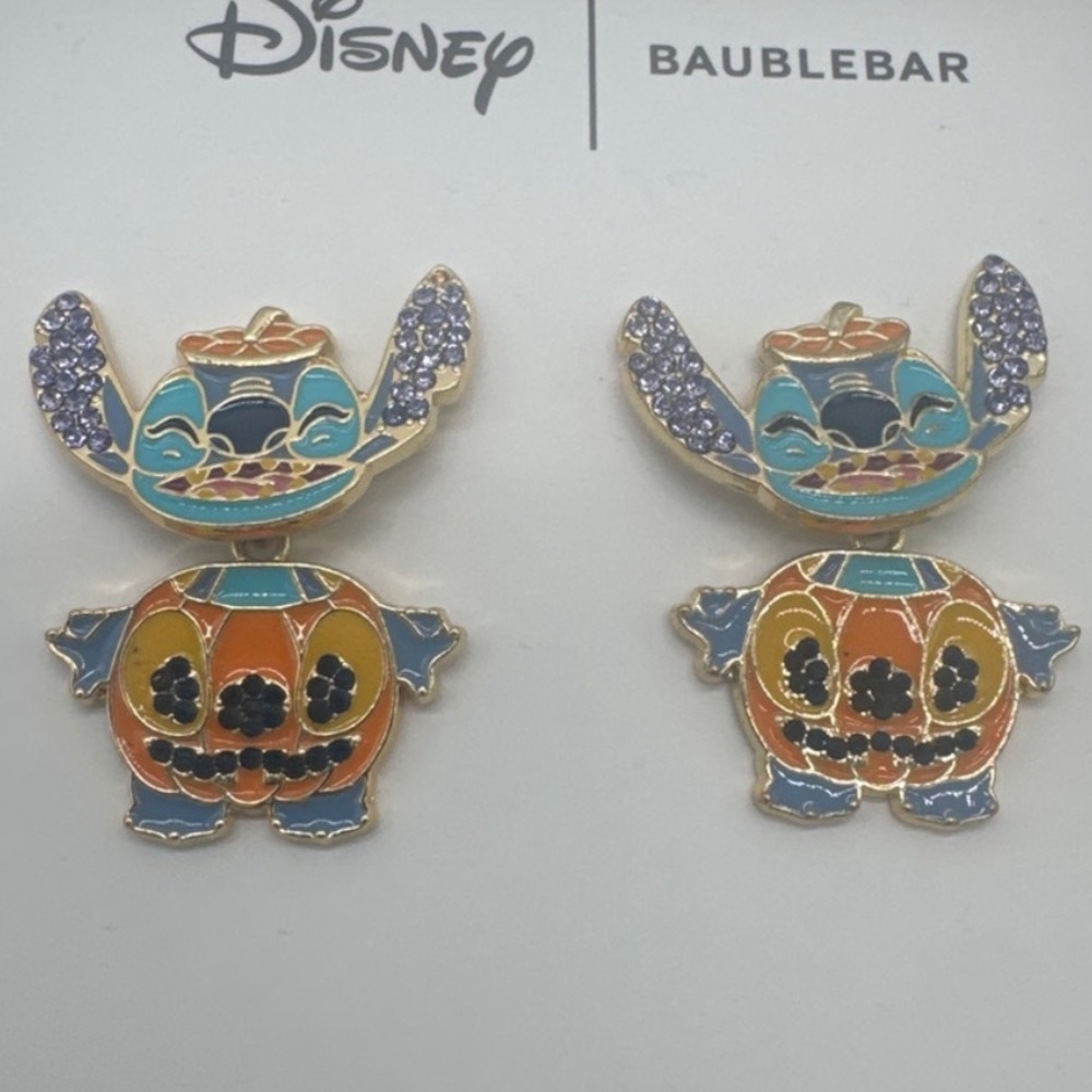 BaubleBar Disney Stitch Pumpkin Dangle Earrings